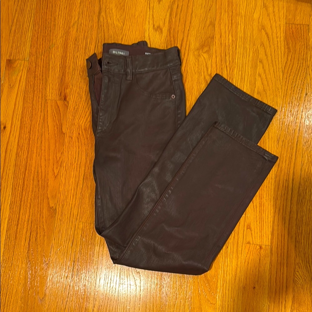 DL1961 Brown Faux Leather Pants